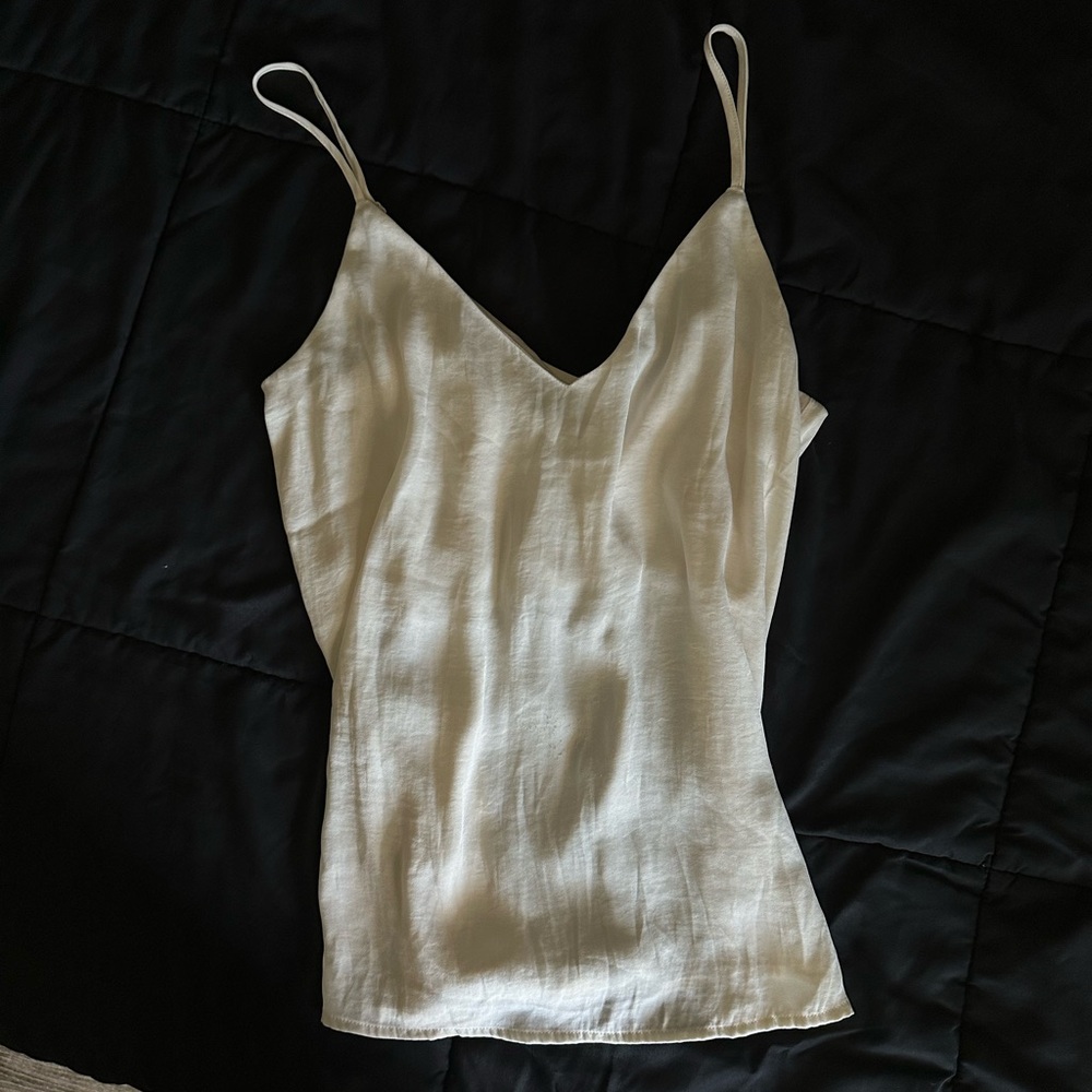 Glassons Cream Satin V Neck Tank Top